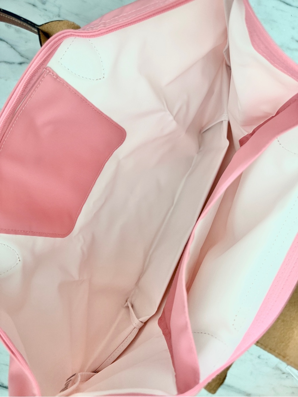 NWT Rare Longchamp Large Le Pilage Pink Shoulder Tote Limited Edition - Picture 10 of 11